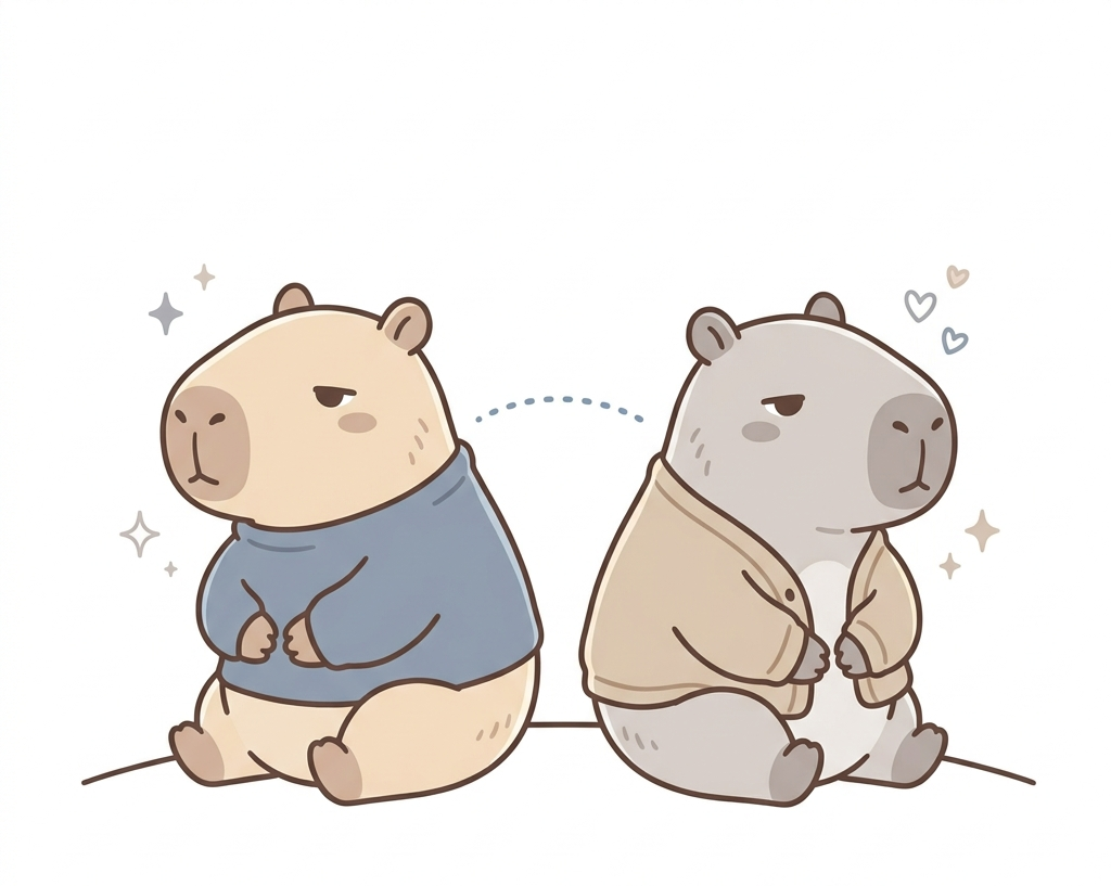 のほほーんカピバラカップル